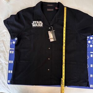 Exclusive Star Wars Weekends Only NWT Black Embroidered Button Down Shirt XL